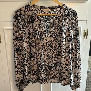 New Rebecca Taylor Pale Pink and Black Peplum Bpouse SZ10